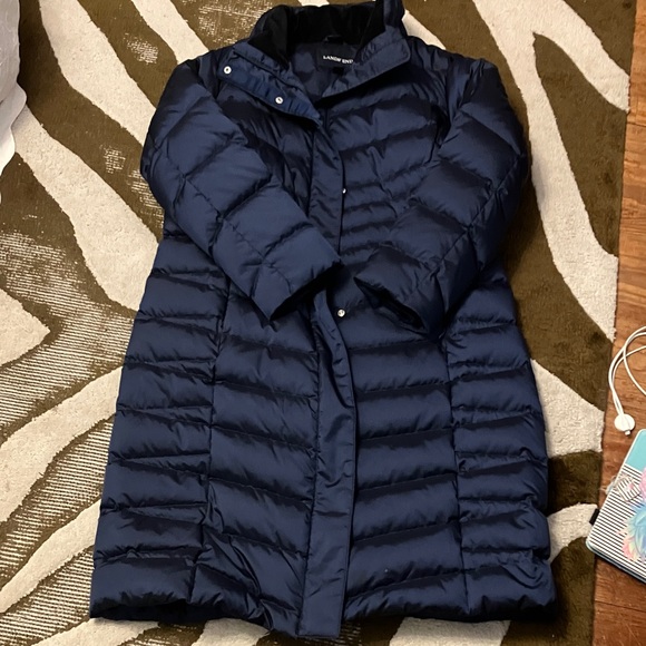Lands' End Jackets & Blazers - Lands' End Women's Dark Blue long down puffer
